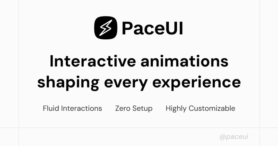 PaceUI – Animated Components and Blocks for React Ecosystem